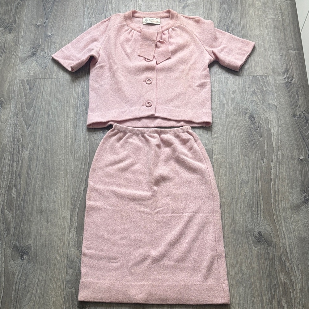 Kimberly Knitwear Vintage Pink Skirt Set
